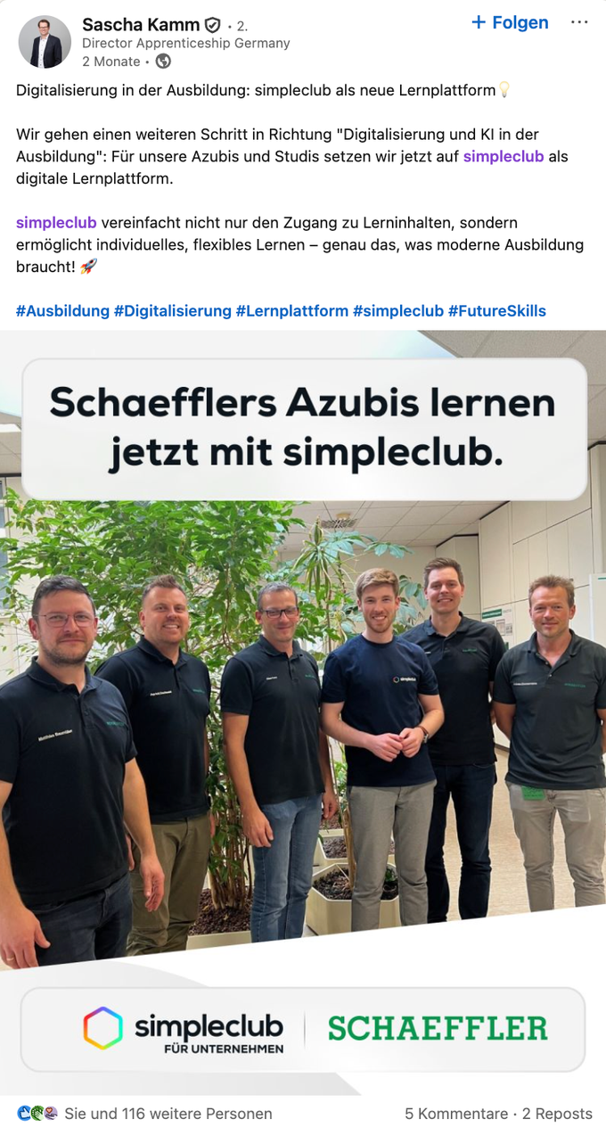 LinkedIn Post von SCHAEFFLER
